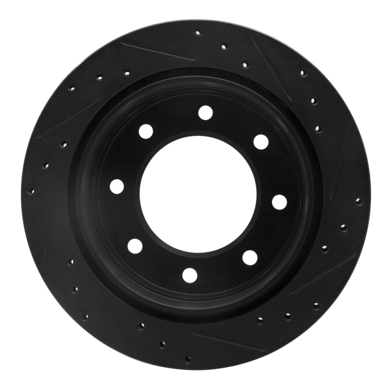 Cadillac DTS Brake Rotor (1) - Rear Left - R1 Concepts - Drilled & Slotted - Black - `00-`11